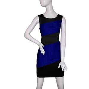Enfocus Studio Dress Sleeveless Pullover Black and Blue Full Lining Size 6